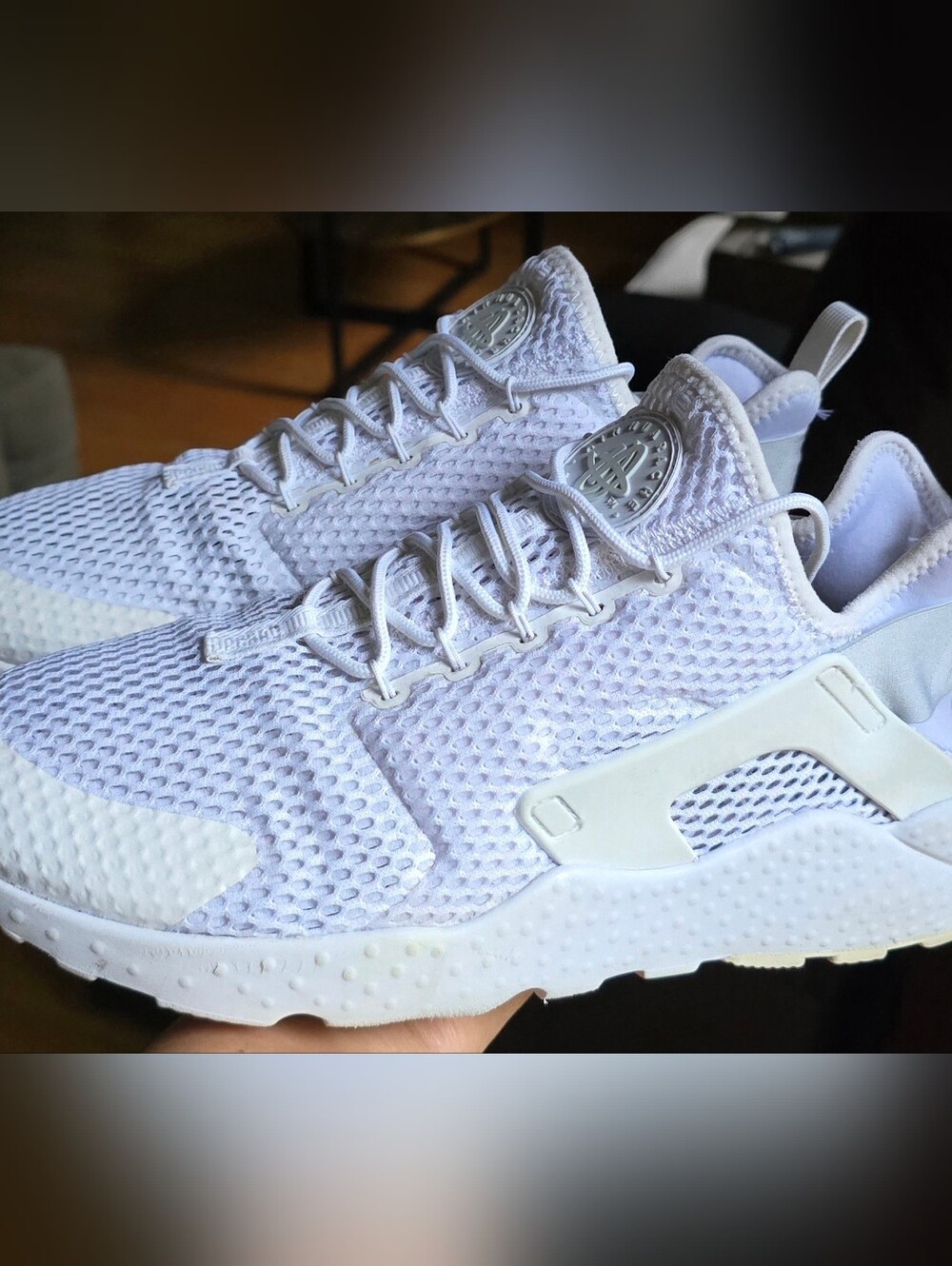 Sz 11 Women's NIKE AIR HUARACHE RUN ULTRA BR 'White/Pure Platinum'